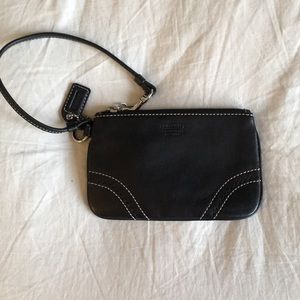 LN Black Leather Coach Wristlet